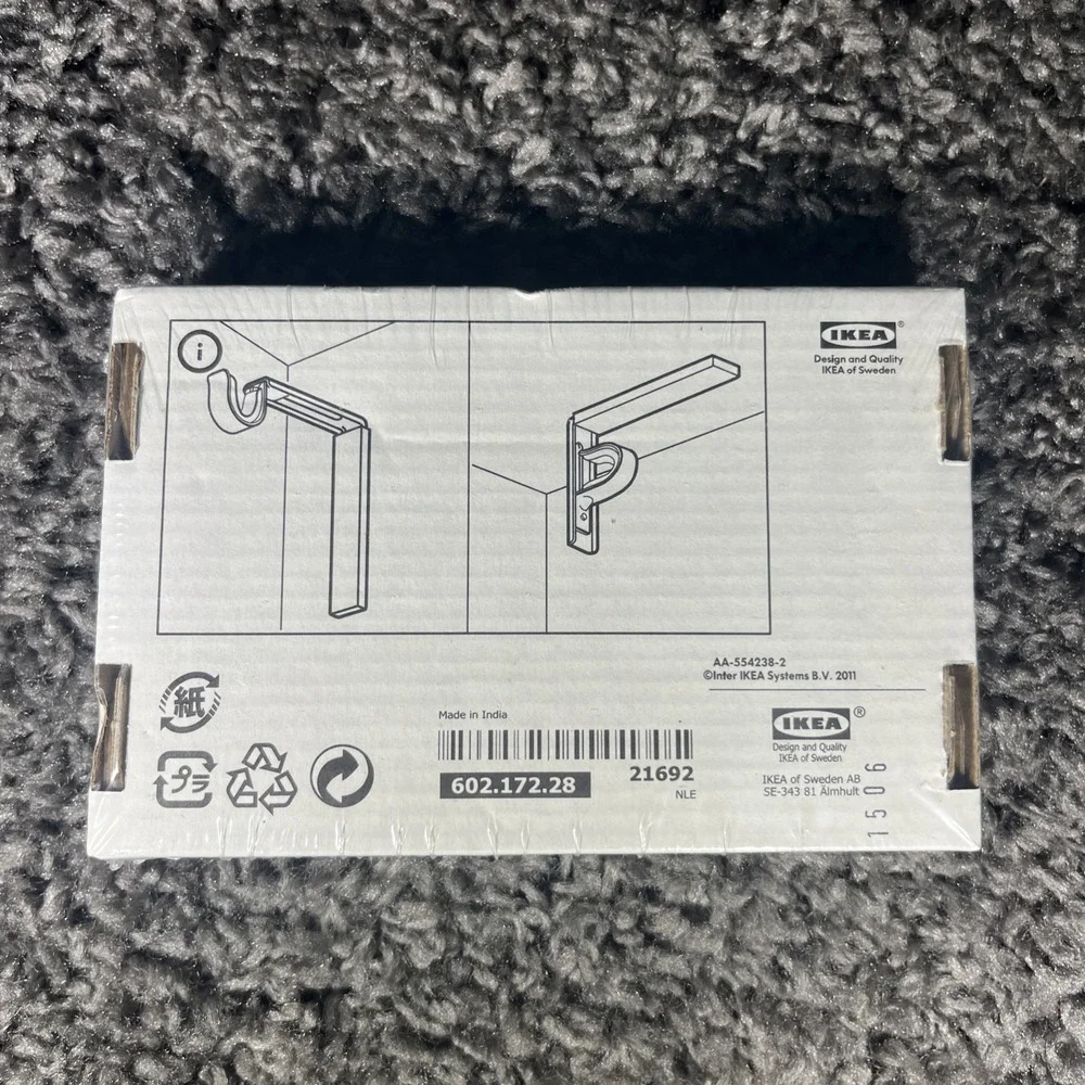 betydlig IKEA Black‎ Curtain Rod Bracket Single New In Box